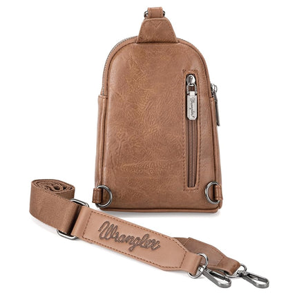 Wrangler Small Sling Bag for Women Crossbody Bags Chest Bag, A-khaki