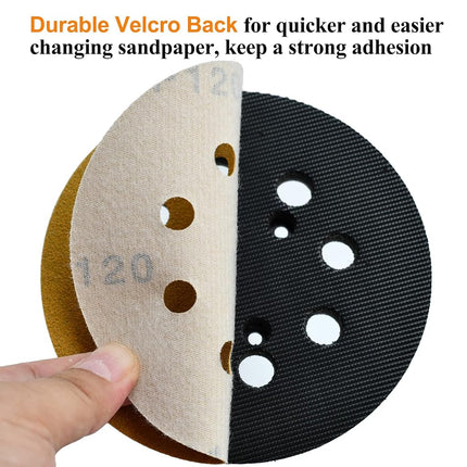 Aiyard 5-Inch 8-Hole Hook and Loop Sanding Discs 60-400 Mixed Grit, 50-Pack