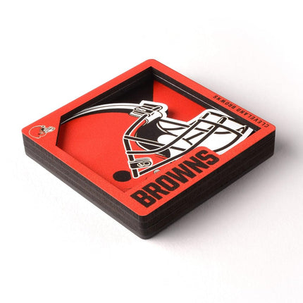 YouTheFan NFL Cleveland Browns 3D Logo Series Magnets