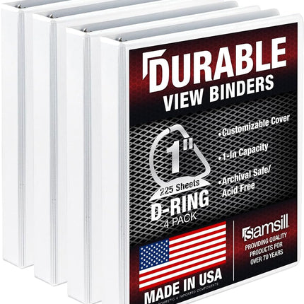 Samsill Durable 1 Inch Binder, Made in The USA, D 