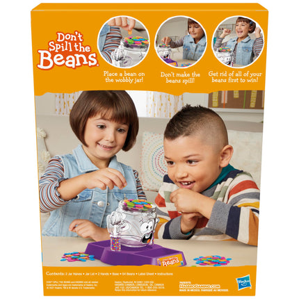Hasbro Gaming No derrames los frijoles, juego preescolar fácil y divertido para niños de 3 años en adelante, para 2 jugadores
