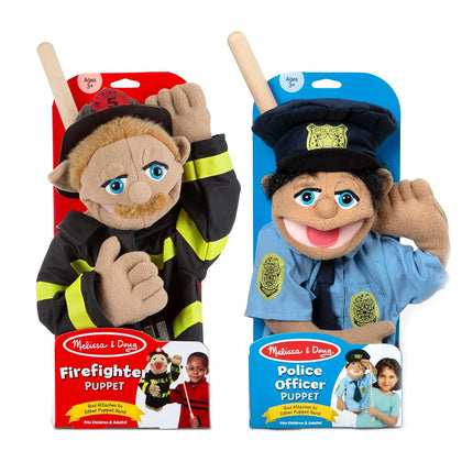 Melissa & Doug Puppet Bundle - Police Officer and Firefighter