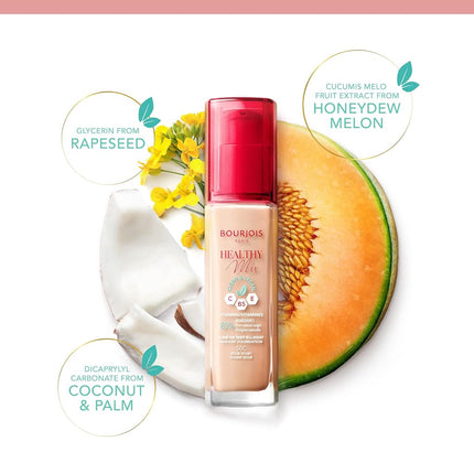 BOURJOIS 1005-97319 Healthy Mix Radiant Foundation 51-Light Vanilla 30 ml for Adults, Made for Polished Makeup and Nail Looks, 30 ml, Light
