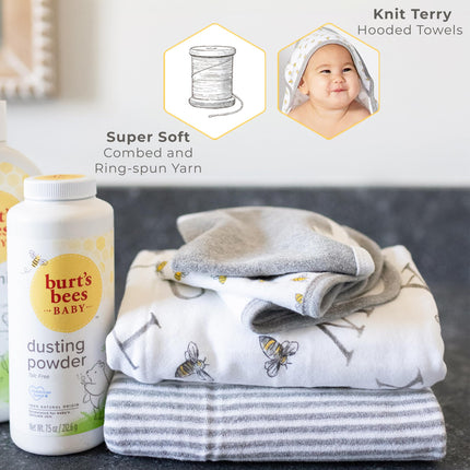 Burt's Bees Baby - Toallas con Capucha, Tejido de Rizo Absorbente, Una Sola Capa Supersuave, 100% Algodón Orgánico (Patitos, Paquete de 2)