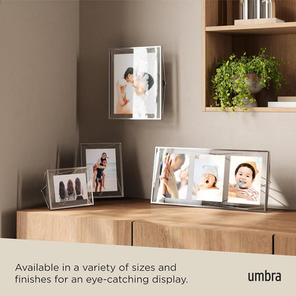 Umbra Prisma Picture Frame, Floating Metal Wall Mount, 5x7, Chrome