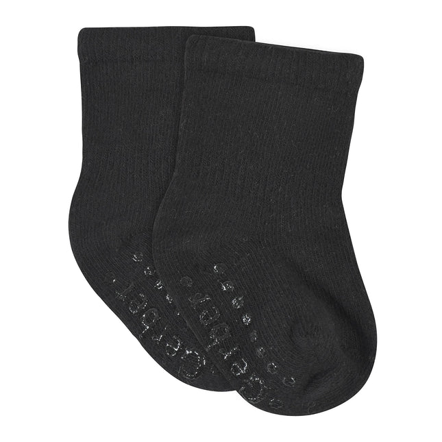 Gerber Baby 8-Pack Wiggle-Proof Jersey Crew Socks, Black, 0-6 Months