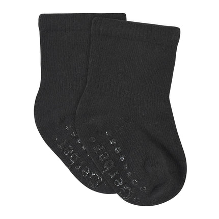 Gerber Baby 8-Pack Wiggle-Proof Jersey Crew Socks, Black, 2-3T