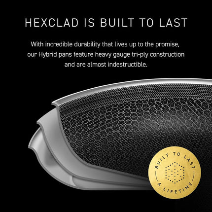 HexClad Hybrid Nonstick 20 cm Frying Pan, Stay-Cool Handle, Dishwasher-Friendly, Oven-Safe Up to 480°C, Induction Ready, Compatible with All Cooktops