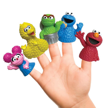 Sesame Street 5 Piece Finger Puppet Set - Party Favors, Educational, Bath Toys, Floating Pool Toys, Beach Toys, Finger Toys, Playtime