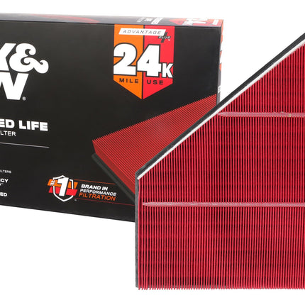 K&N Engine Air Filter: Extended Life 24,000 Mile R