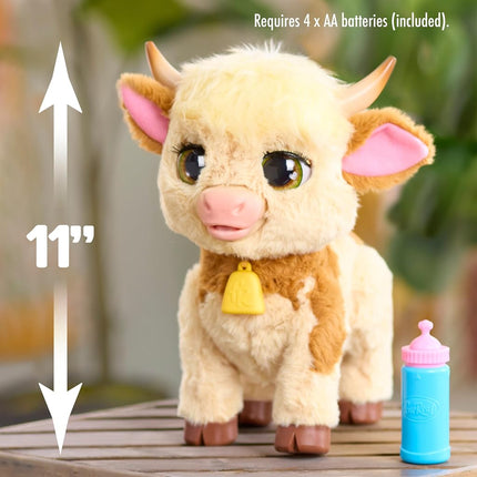 Just Play furReal Maggie the Feed & Follow Cow, 28 cm Interactive Highland Mini Cow, for Boys and Girls, Ages 4 and Up