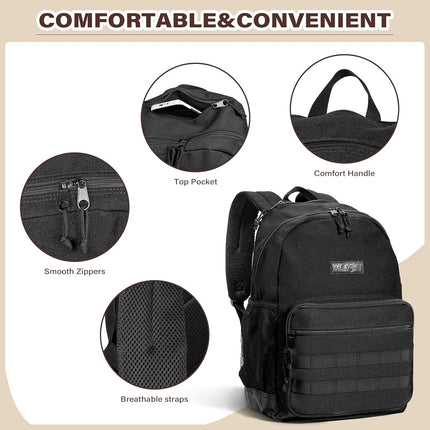 Wrangler Backpack for Men and Women, Casual Daypack for Travel, Work School，Laptop Backpack, Black, L, Modern, Minimalist