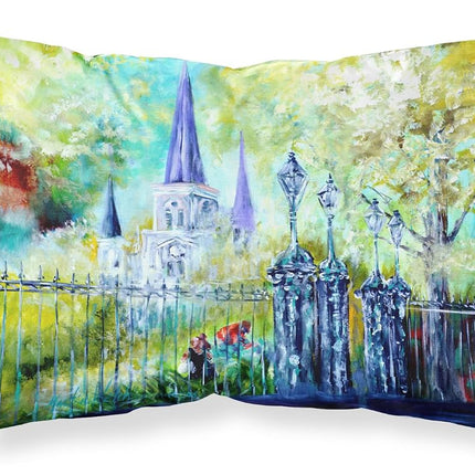Caroline's Treasures MW1217PILLOWCASE Funda de almohada de tela estándar "Catedral de San Luis a través de la plaza", Estándar, Multicolor