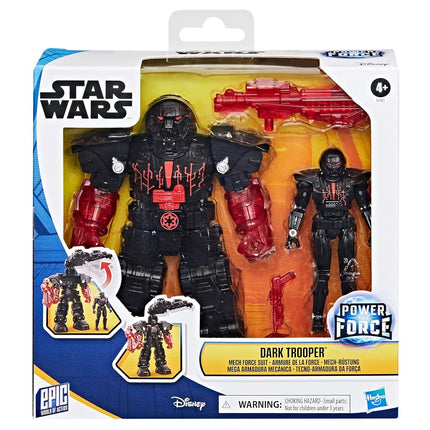 STAR WARS Epic World of Action Dark Trooper Mech Force Suit, 6.5-Inch Mech Suit & 4-Inch Action Figure, Toys for Boys & Girls Ages 4+