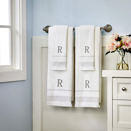 SKL Home Hand Towel Set, L, Cotton, White, 16x26