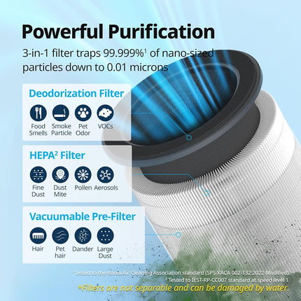 Coway Airmega 100 Air Purifier Replacement Filter Set, True HEPA and Deodorization Filte