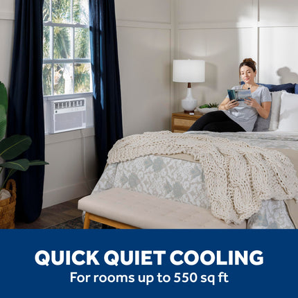 GE AWCS12WWA Window Air Conditioner, Wi-Fi Enabled, Energy-Efficient Cooling for Large Rooms up to 550 sq ft, Easy Install Kit, Control Using Remote or Smartphone App, New 12,000 BTU, White