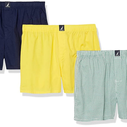 Nautica Men's Cotton Woven 3-Pack Boxers Shorts, M