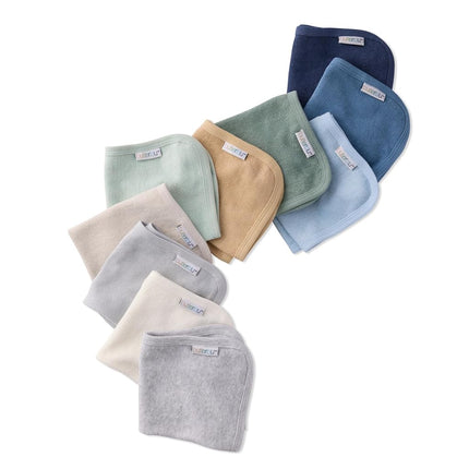 River – Lot de 10 gants de toilette en éponge pour bébé – 100 % coton biologique, absorbants et doux pour bébés et tout-petits filles, garçons, unisexe, motif Seafoam Terra Rainbow, taille unique