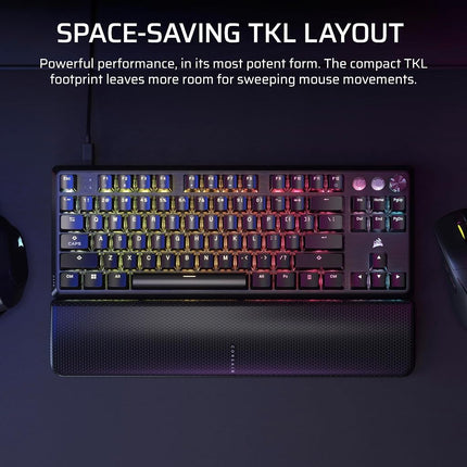 Corsair K70 PRO TKL RGB Magnetic-Mechanical Wired Gaming Keyboard – Pre-Lubricated MGX Hyperdrive Switches – Hall-Effect-Rapid Trigger – 8000Hz Hyper-Polling – QWERTY NA – Black