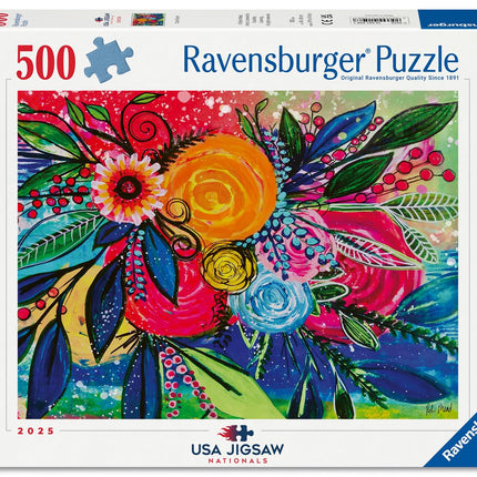 Ravensburger USA Jigsaw Nationals - Color Burst - 500 Piece Jigsaw Puzzle - Bold and Bright Nature Scene - Soothing Puzzling Experience - Ages 12 and Up