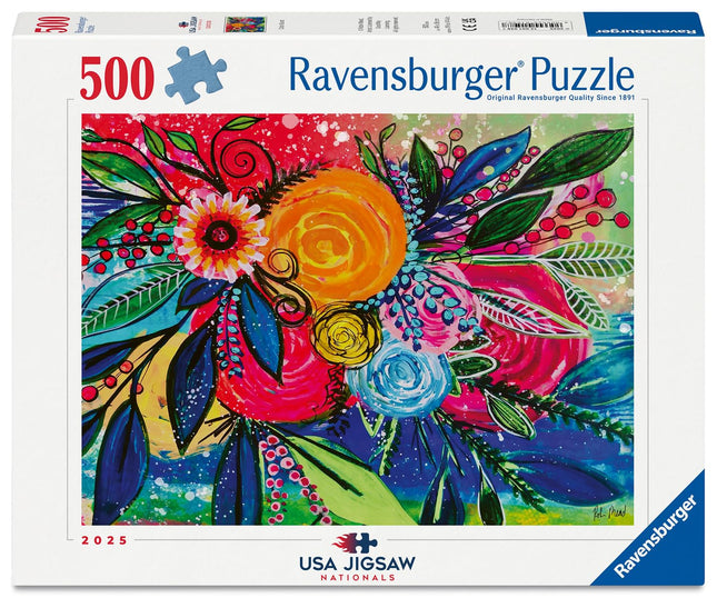 Ravensburger USA Jigsaw Nationals - Color Burst - 500 Piece Jigsaw Puzzle - Bold and Bright Nature Scene - Soothing Puzzling Experience - Ages 12 and Up