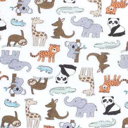 Drap-housse Hudson Baby unisexe en coton pour lit de bébé, Animaux du zoo, Taille unique