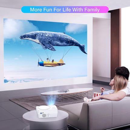 Full HD WiFi Bluetooth Projector Built in DVD Player, 8000LM 1080P Supported, Portable Mini DVD Projector for Outdoor Movies, 250" Home Theater, Compatible with iOS/Android/TV Stick/PS4/HDMI/USB/TF
