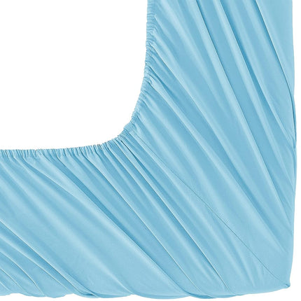 Elegant Comfort Luxurious Wrinkle Resistant 1500 Thread Count Egyptian Quality 1-Piece Fitted Sheet All Around Elastic -Deep Pocket- Ultra Soft Bottom Fitted Sheet, Full, Aqua Blue