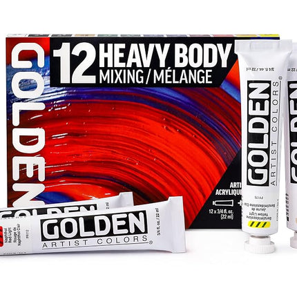 Golden Artist Colors, Heavy Body Acrylics, 12-colo