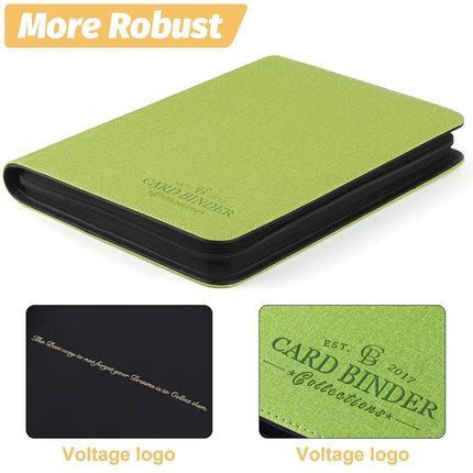 Foalgo Trading Card Binder, Card Collection Binder Album Folder with 540 Side Loading Pockets, 9 Pocket Trading Card Album Folder for TGC,MTG, Baseball Cards, Yugioh(Green)