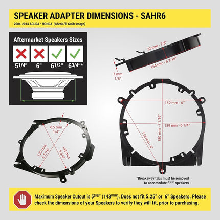 Scosche SAHR6-2006-up Honda Ridgeline Speaker Adapter (Pair)