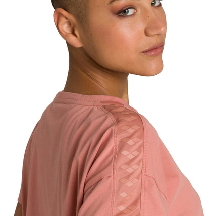 Arena Women's Corinne Team T-Shirt Crop Top, Triple Powder Pink, X-Large