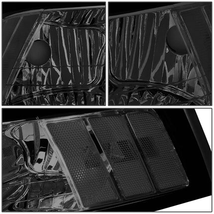 DNA Motoring Smoked clear HL-OH-FM99-SM-CL1 Headlight Assembly (Driver & Passenger Side),Smoke lens/ Clear Corner