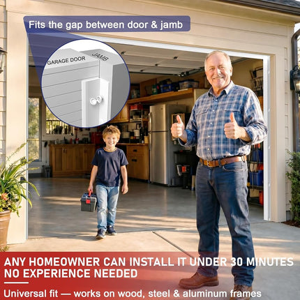 Garage Door Seal Top and Sides - 36 Ft Garage Door Weather Stripping Side Seal, Heavy Duty Weatherproof TPE, Insulates, Prevents Drafts, Easy Installation for Homeowners and DIYers