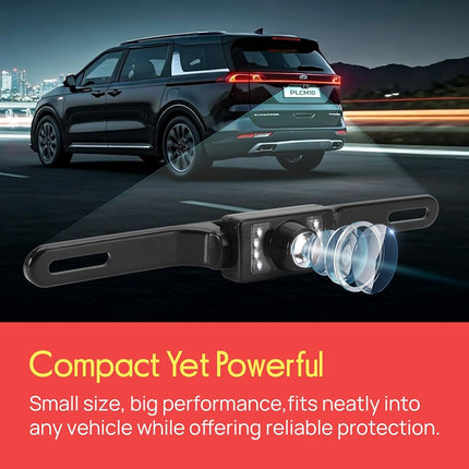 Pyle PLCM10 Rear View Backup Parking Reverse Camera, License Plate Mount, Weatherproof, Night Vision, Distance Scale Lines, Swivel Angle Adjustable Cam