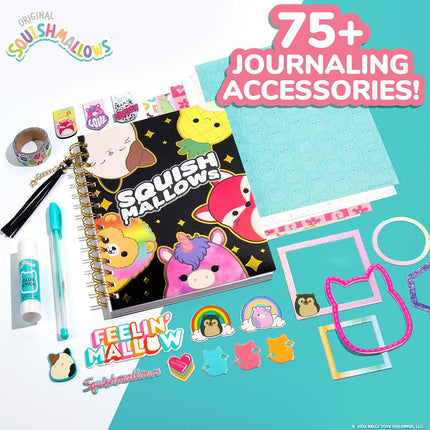 Squishmallows Original DIY Journaling Kit, Includes Craft Supplies Like Cute Stickers for Journaling, Sketch Pad, Cam The Cat Charm, Keychain, Fun Scrapbook Kit, Girl Gifts, Art Set