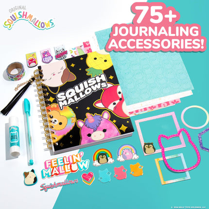 Squishmallows Original DIY Journaling Kit, Includes Craft Supplies Like Cute Stickers for Journaling, Sketch Pad, Cam The Cat Charm, Keychain, Fun Scrapbook Kit, Girl Gifts, Art Set