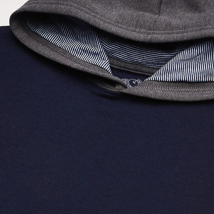 Fruit of the Loom Boys' Fleece Hoodie Sweatshirt, Charcoal Heather/Ghost Pacific Blue/Times Square Navy Stripe, X-Small