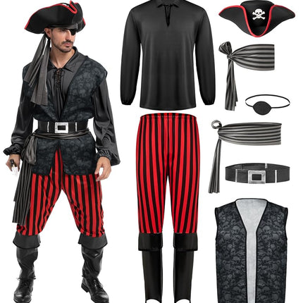 Spooktacular Creations Adult Men Dark Pirate Costu