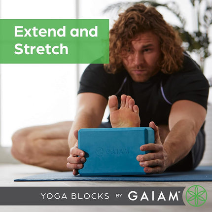 Gaiam Yoga Block - Supportive Latex-Free EVA Foam Soft Non-Slip Surface for Yoga, Pilates, Meditation, Skyline