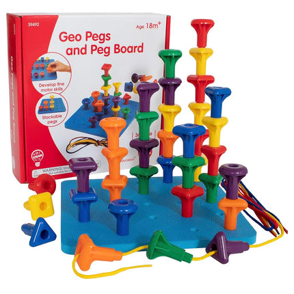 edxeducation Geo Pegs and Peg Board Set | 36 Pegs 