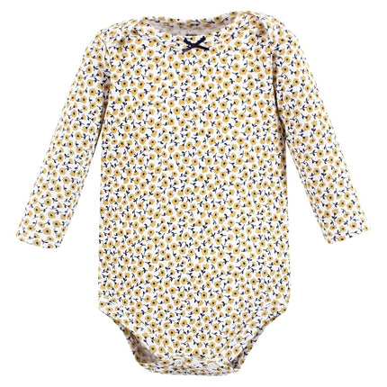 Hudson Baby unisex-baby Cotton Long-sleeve Bodysuits, Girls World, 0-3 Months