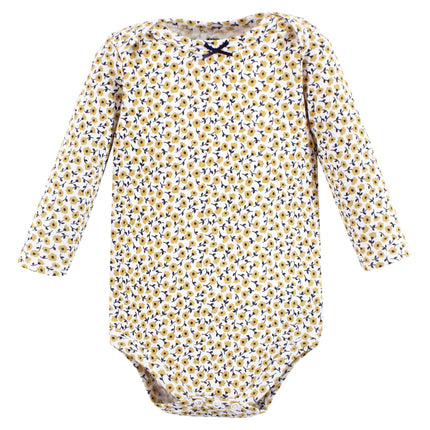 Hudson Baby unisex-baby Cotton Long-sleeve Bodysuits, Girls World, 0-3 Months