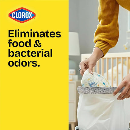 Glad Small Drawstring Trash Bag with Clorox, 4 Gal Lemon Fresh Bleach Scent 80 Ct (Package May Vary)