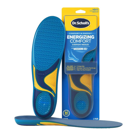 Dr. Scholl's Dr. Scholl's Comfort and Energy Massaging Gel Insoles for Men, 1 Pair, Size 8-14 1 Pair (New)