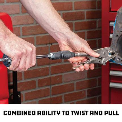 Powerbuilt Slide Hammer Locking Pliers Set, 9 inch Locking Pliers, Sturdy 2 Pound Slide Hammer with a Quick Release Swiveling Coupler, Quick Connect Flex Joint Connection - 645044