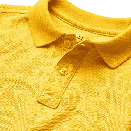 Nautica Boys' Big School Uniform Short Sleeve Pique Polo, Gold, 14-16