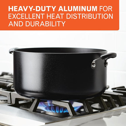 Farberware Cookware Nonstick Stockpot with Lid, 10.5 Quart-Black