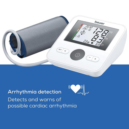 Beurer BM27 Automatic Blood Pressure Monitor, Clinically Validated, Blood Pressure Machine with Arrhythmia Detection & Colour-Coded Risk Indicator according to WHO standards, XL Upper-Arm Cuff